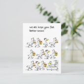 Wir hoffen alle, dass es euch bald besser geht! postkarte (Stehend Vorderseite)