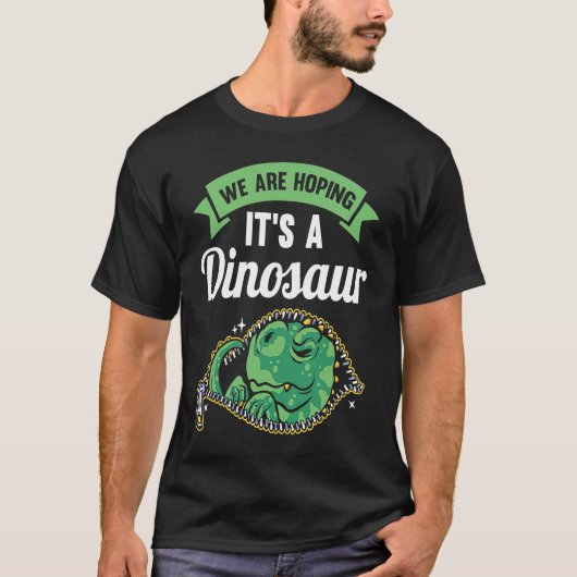 Wir hoffen auf eine Dinosaurier-Schwangerschaftsan T-Shirt (Vorderseite)