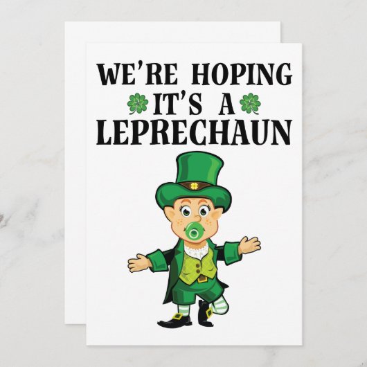 Wir hoffen, dass es ein Leprechaun St Patricks Day Einladung (Vorne/Hinten)