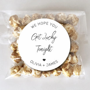 Wir hoffen, dass Sie heute Abend glücklich werden  Runder Aufkleber