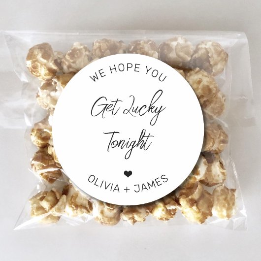 Wir hoffen, dass Sie heute Abend glücklich werden Runder Aufkleber