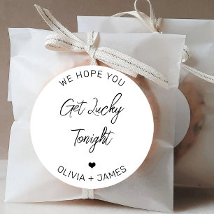 Wir hoffen, dass Sie heute Abend glücklich werden  Runder Aufkleber