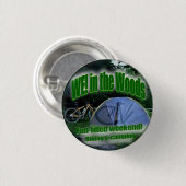 Wir! im Holz - Camping u. radfahrender Button (Vorne & Hinten)