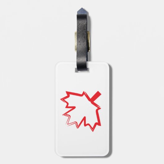 Wir im Norden. Kanadischer Stolz mit einem roten A Gepäckanhänger (Rückseite vertikal)