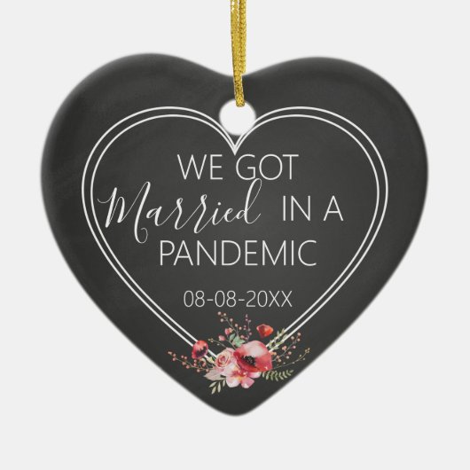 wir in einer pandemischen ersten Hochzeitsfeier ve Keramik Ornament (Vorne)