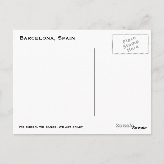 Wir jubeln, tanzen, wir handeln verrückt postkarte (Rückseite)