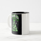 Wir kamen für den Kaffee Zweifarbige Tasse (Vorderseite Links)