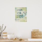 Wir kamen, wir sahen, wir liebten Zitat und Karte Poster (Küche)