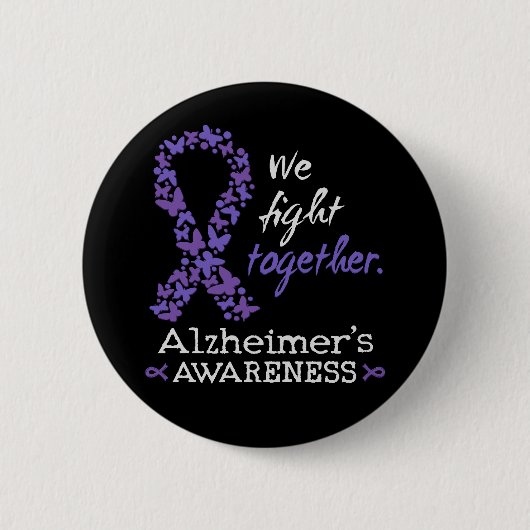 Wir kämpfen gemeinsam - Alzheimer-Bewusstsein Button (Vorderseite)