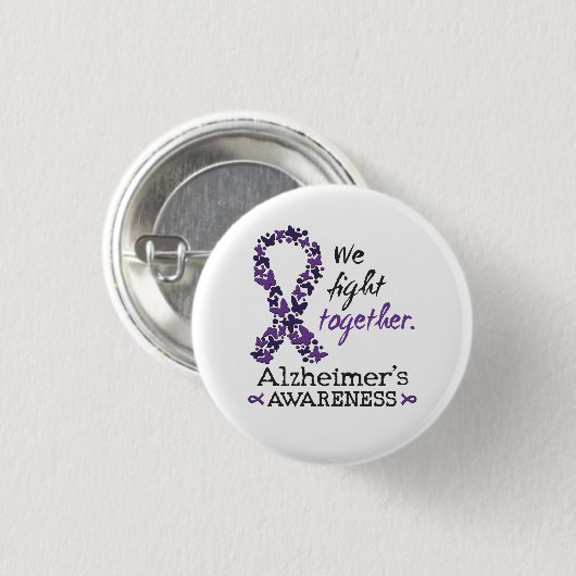 Wir kämpfen gemeinsam - Alzheimer-Bewusstsein Button (Vorne & Hinten)