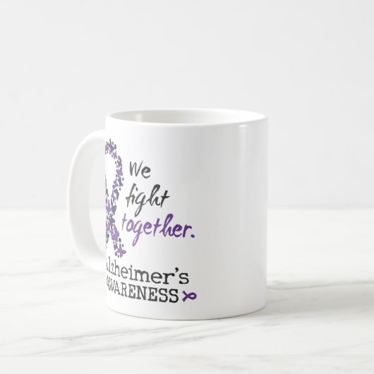 Wir kämpfen gemeinsam - Alzheimer-Bewusstsein Kaffeetasse (Vorderseite Links)