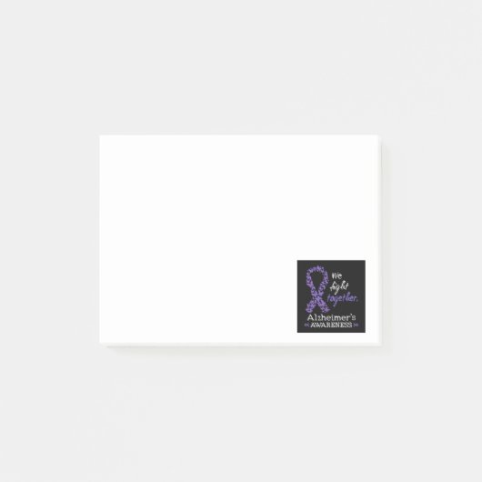 Wir kämpfen gemeinsam - Alzheimer-Bewusstsein Post-it Klebezettel (Vorderseite)