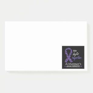 Wir kämpfen gemeinsam - Alzheimer-Bewusstsein Post-it Klebezettel