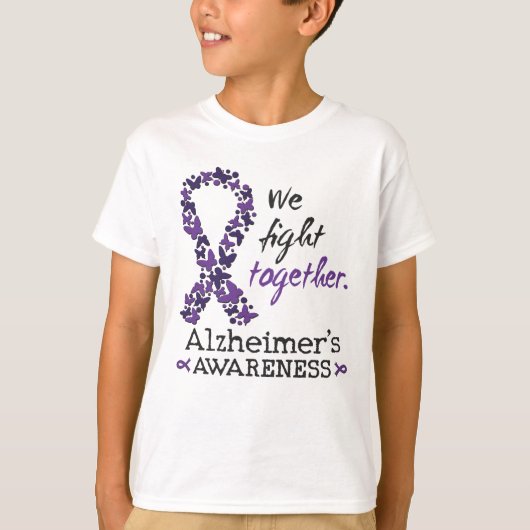 Wir kämpfen gemeinsam - Alzheimer-Bewusstsein T-Shirt (Vorderseite)