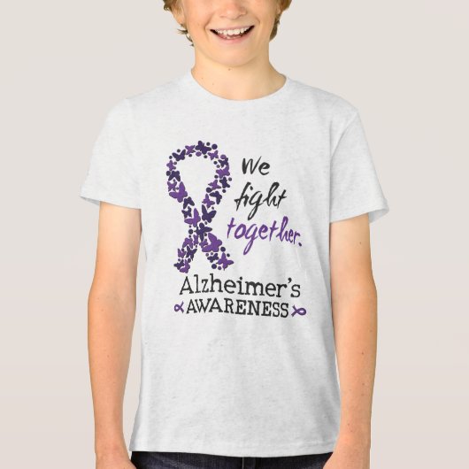 Wir kämpfen gemeinsam - Alzheimer-Bewusstsein Tri-Blend Shirt (Vorderseite)