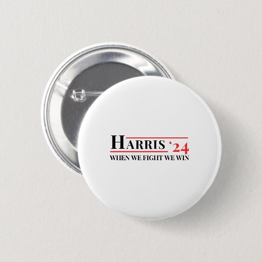 Wir kämpfen um Kamala 24 Harris 2024 Patriotic Me Button (Vorne & Hinten)
