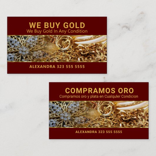 Wir kaufen Gold Custom Typografy Visitenkarte (Vorne/Hinten)