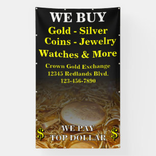 Wir kaufen Gold Silber Münzen Schmuck Seitenwand Banner