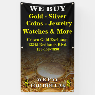 Wir kaufen Gold Silber Münzen Schmuck Seitenwand Banner