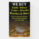 Wir kaufen Gold Silbermünzen Schmucksäcke Banner (Vertikal)
