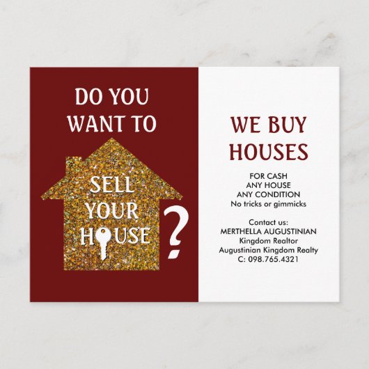 WIR KAUFEN HÄUSER POSTKARTE (Vorderseite)