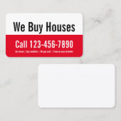 Wir kaufen Häuser rot und weiß Werbevorlage Visitenkarte (Vorne/Hinten)