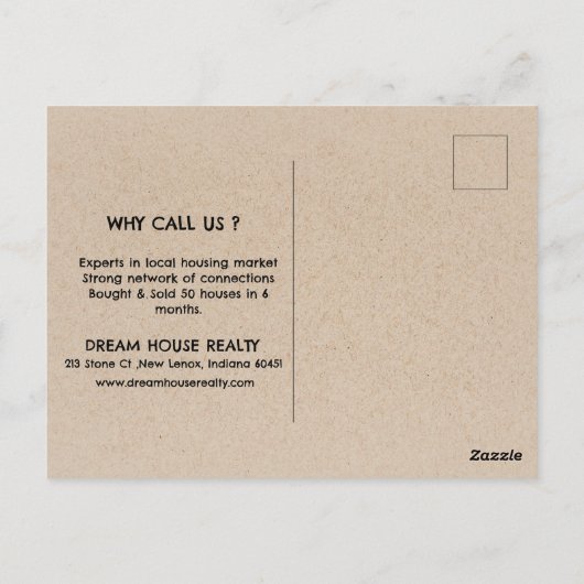 Wir kaufen Wohnungen Real Anwesen Promotional Kraf Postkarte (Rückseite)