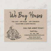 Wir kaufen Wohnungen Real Anwesen Promotional Kraf Postkarte (Vorderseite)