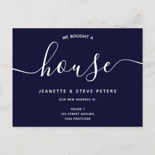 Wir kauften eine blaue, einfache Schrift, die sich Ankündigungspostkarte