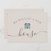 Wir kauften eine neue Hauscreme und Aquamarine Ank Ankündigungspostkarte (Vorne/Hinten)