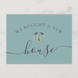 Wir kauften eine neue Hauscreme und Aquamarine Ank Ankündigungspostkarte