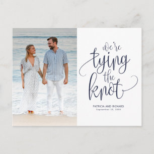 Wir knüpfen den Knoten Hochzeit Termin Foto Postkarte