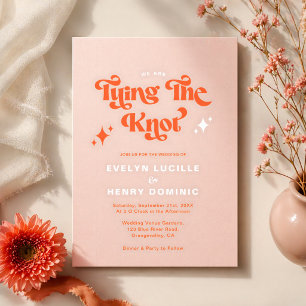 Wir knüpfen den Knoten Retro Moderne Hochzeit  Einladung