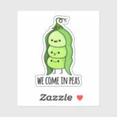 Wir kommen in Peas Funny Pea Puff Aufkleber (Blatt)
