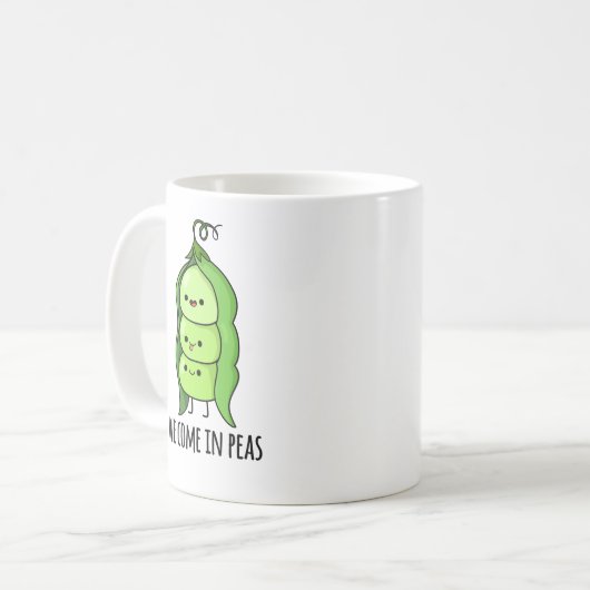 Wir kommen in Peas Funny Pea Puff Kaffeetasse (Vorderseite Links)