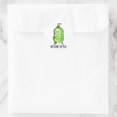 Wir kommen in Peas Funny Pea Puff Runder Aufkleber (Tasche)