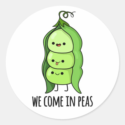 Wir kommen in Peas Funny Pea Puff Runder Aufkleber (Vorderseite)