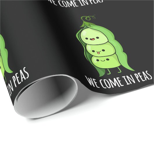 Wir kommen in Peas Funny Pea Pun Dark BG Geschenkpapier (Rolleneckpunkt)