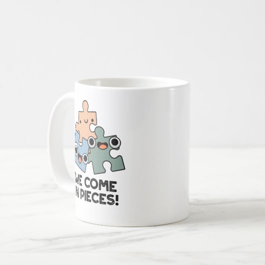 Wir kommen in Pieces Funny Jigsaw Pub Kaffeetasse (Vorderseite Links)