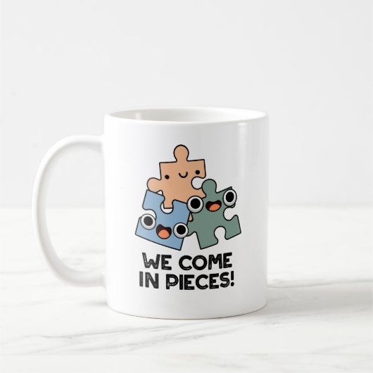 Wir kommen in Pieces Funny Jigsaw Pub Kaffeetasse (Links)