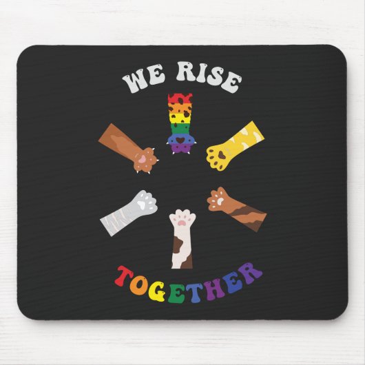 Wir kommen zusammen | Paw Print | DIVERSITY | Einh Mousepad (Vorne)
