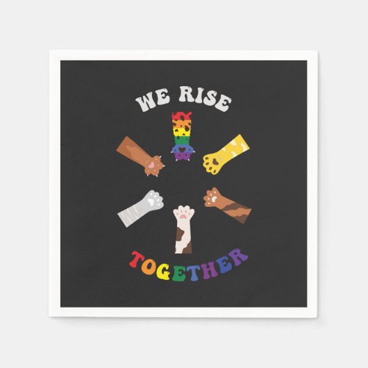 Wir kommen zusammen | Paw Print | DIVERSITY | Einh Serviette (Vorderseite)