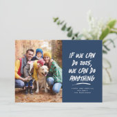 Wir können alles tun, was Weihnachten Foto blau (Stehend Vorderseite)