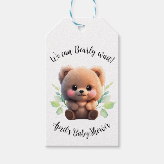 Wir können Baby Shooting Teddy Bären boho Geschenkanhänger (Vorderseite)