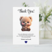 Wir können Baby Shooting Teddy Bärenjunge warten Dankeskarte (Stehend Vorderseite)