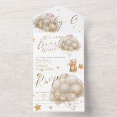 Wir können Babyduschballons frühzeitig abwarten All In One Einladung (Innen Boden)