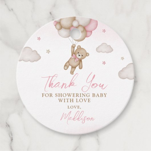 Wir können Babyduschbegleitertags frühzeitig abwar Geschenkanhänger (Vorderseite)