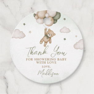 Wir können Babyduschdusche kurz abwarten Geschenkanhänger
