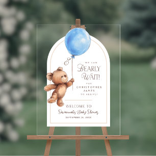 Wir können Babydusche frühzeitig abwarten Acrylschild