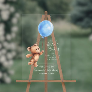 Wir können Babydusche frühzeitig abwarten Acrylschild